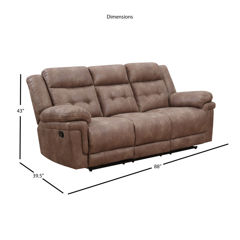 Lark Manor Elida 88'' Upholstered Reclining Sofa & Reviews Wayfair